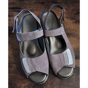 Tomasi Comfort Wedge  Nubuck Sandals /italy, Size 38